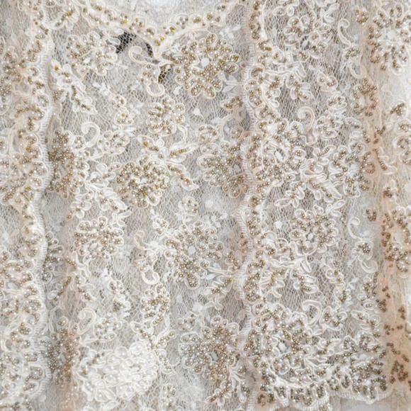 Beaded Sheer Lace Tank And Short Sleeve Cardigan - Picture 7 of 10